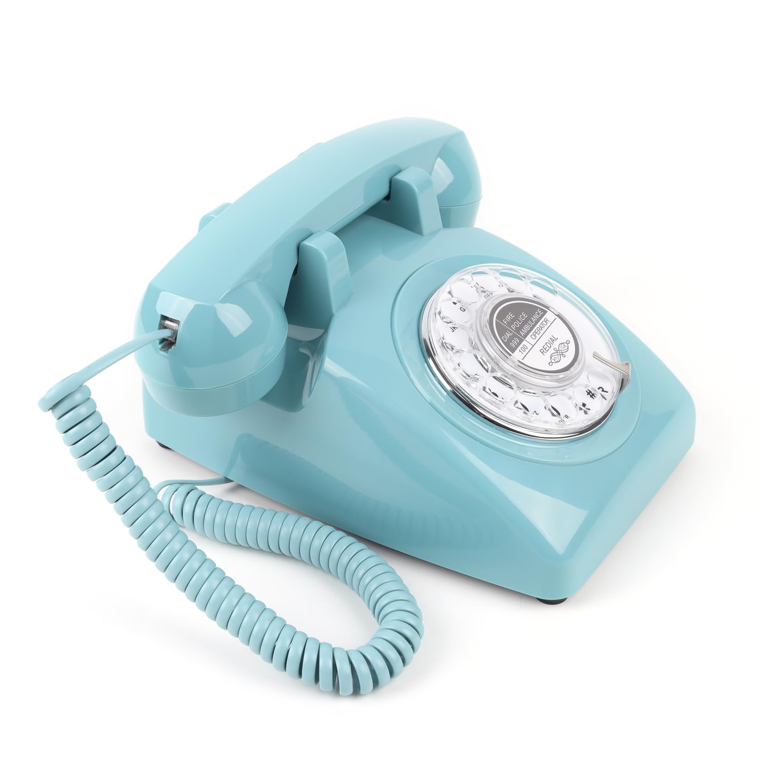 Rotary Dial Phone, Mcheeta Retro Phone 1980'S Vintage Phone, Old Telephone Antique Corded Landline Phone For Home/Office (Blue)